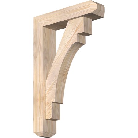Ekena Millwork Merced Craftsman Smooth Bracket w/ Offset Brace, Douglas Fir, 5 1/2"W x 22"D x 34"H BKT0604X22X34MRC04SDF
